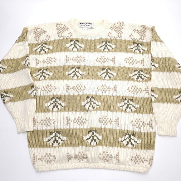 KITTY HAWK BY VIVIAN WANG Sweaters - Vintage Kitty Hawk By Vivian Wang Sweater Womens Medium Beaded Stripe 80s Shell